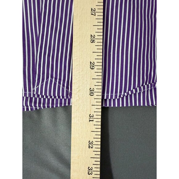 Ralph Lauren Shirt Men's Extra Large Long Sleeve Button-Down Striped Purple - Picture 8 of 11